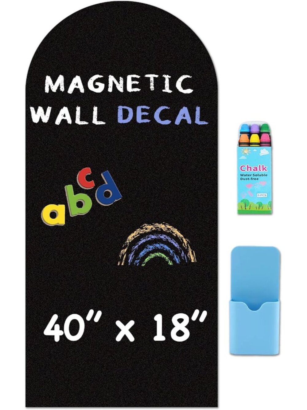 Arch Magnetic Wall Decal - 40" x 18" Matte Finish Chalkboard Sticker for Wall -